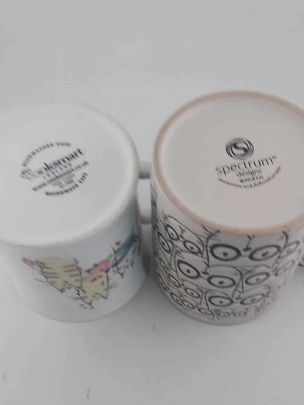 Cute Cat Ceramic Mug in White with Cat Pattern Set Of Two